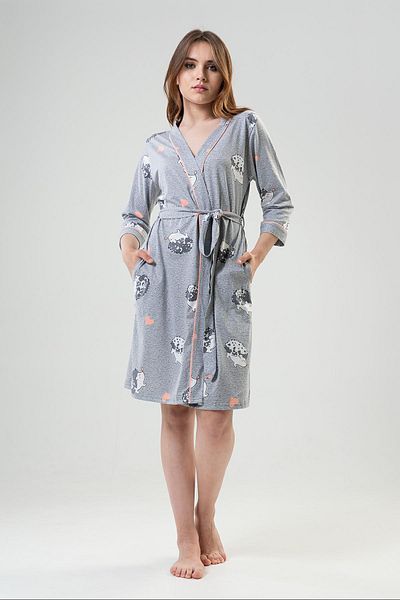 VİENETTA Γυναικείο φόρεμα Capri Sleeve Grey Melange C7T7N0402