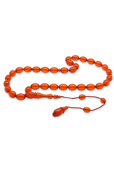 Tesbihane Master Working Barley Cut Catalin Rosary with Pomegranate Flower Color System