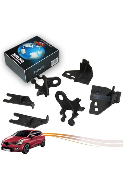 İDEAL OTOMOTİV Renault Clio 4 2012-2018 İçin Ön Sol & Sağ Far Tutucu Plastik Set