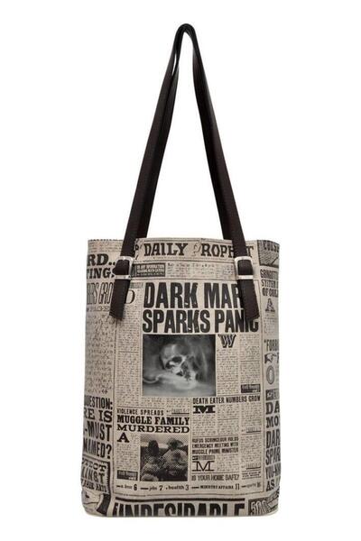 Dogo Women's Vegan Leather Beige Shoulder Bag - Warner Bros Daily Prophet Harry Potter Design