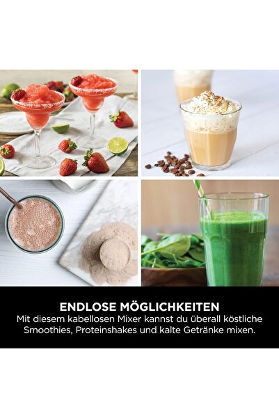 NINJA Blast Taşınabilir Kablosuz Mikser ve Smoothie Makinesi, Güçlü, Şarj Edilebilir, 530ml ,