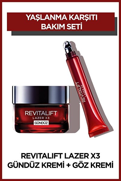 L'Oreal Paris REVİTALİFT LAZER X3 SKİN BRİGHTENİNG EYE CREAM 15 ML + DAY CREA...
