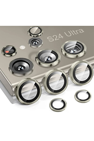 Solid Samsung Galaxy S24 Ultra Uyumlu 5 Parça Kamera Lens Koruyucu Cam Kamera Koruma Kılıf CL-07