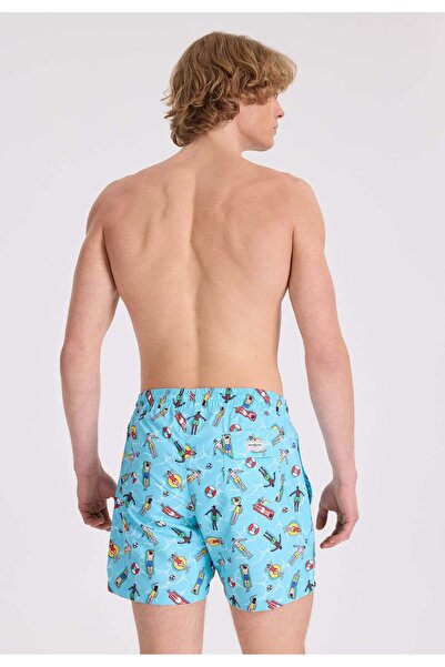 WESTMARK LONDON Ανδρικά σορτς κολύμβησης Blue Pool με τύπωμα Regular Fit WMICON