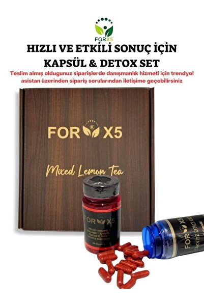 FORX5 Takviye Edici Gıda Kapsül & Limon Aromalı Karışık Bitki Çayı Set