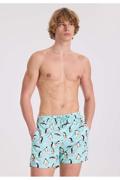 WESTMARK LONDON Ανδρικό μαγιό σορτς με στάμπα Mint Penguin Regular Fit WMANIMAL