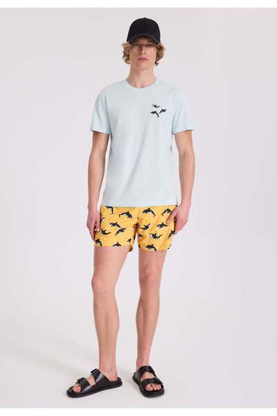 WESTMARK LONDON Açık Mavi Baskılı Bisiklet Yaka Organik Pamuklu Regular Fit Erkek T-Shirt WMEMBROIDERY WHALE