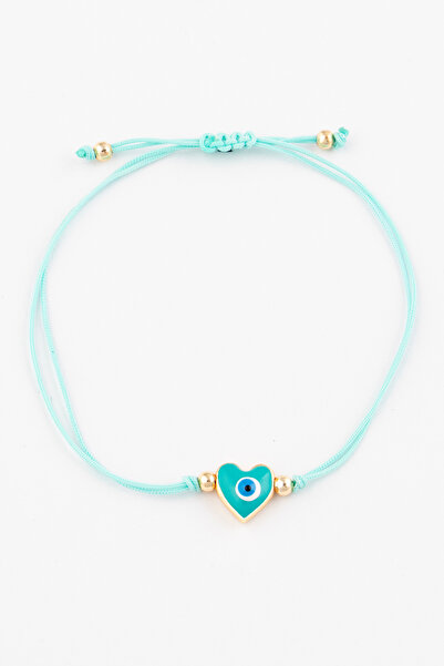 Sortie Aksesuar سوار سلسلة مكرامية 708 - مع خرزة عين الشر وشكل قلب، ارتفاع قا...