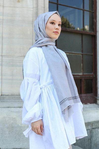Hint İpek Monogram Shawl MONOV02-06