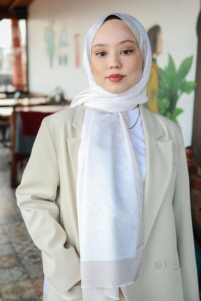 Hint İpek Monogram Shawl MONOV08-09
