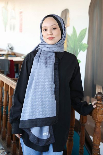 Hint İpek Monogram Shawl MONOV06-10
