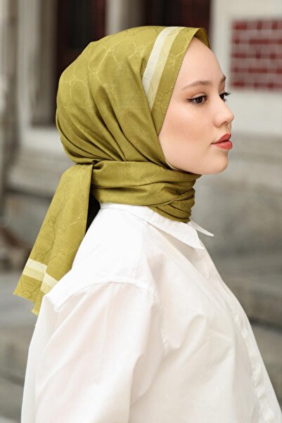 Hint İpek Model MONOV04-17 șal cu monogramă