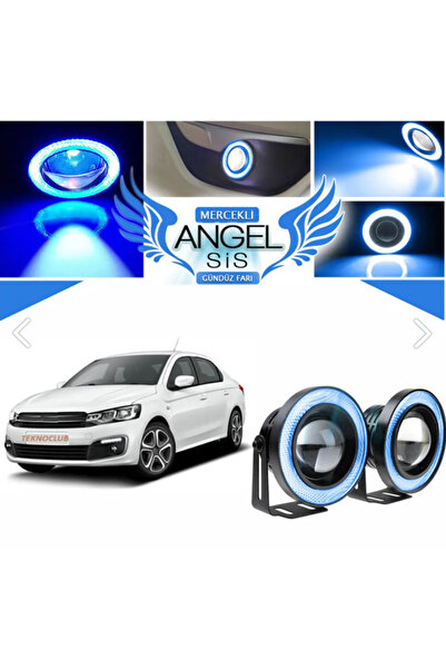 TEKNOCLUB Ford Focus Araçlar İçin Uyumlu Universal Mercekli Led Angel Sis Far...