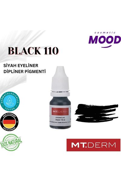 mt derm صبغة مكياج دائمة للكحل الأسود 110 وDipliner