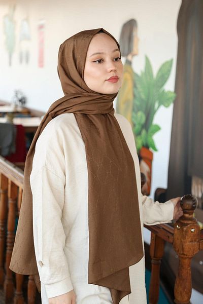 Hint İpek Monogram Shawl MONOV07-07