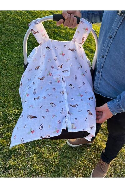 runbaby غطاء عربة الأطفال من قماش الموسلين Run Baby (نمط الطيور) 75x100 سم