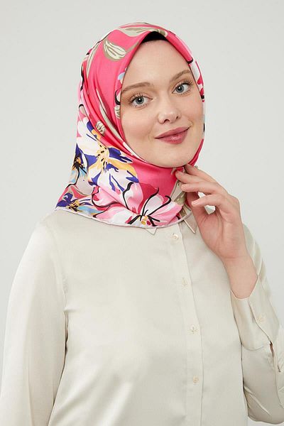 Levidor Φουξία Αζαλέα Μοτίβο λουλουδιών Trend Twill Κασκόλ
