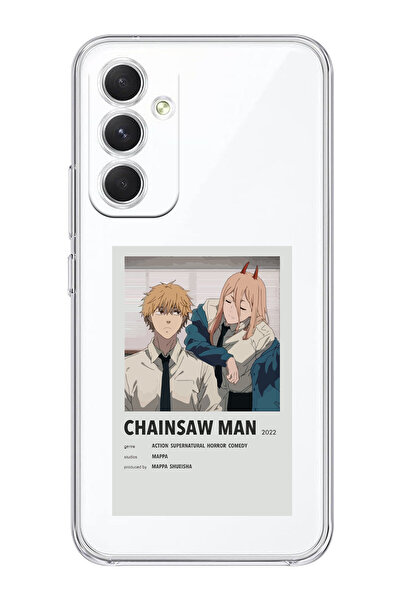 Magic Ring Samsung Galaxy A55 Uyumlu Chainsaw Man Anime Tasarımlı Şeffaf Tele...