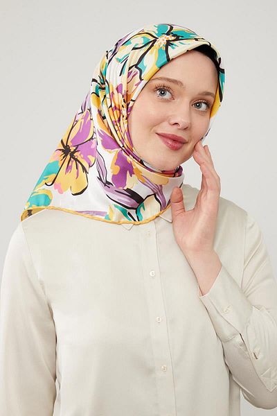 Levidor Μαντίλι με μοτίβο λουλουδιών μουστάρδας Azalea Trend Twill