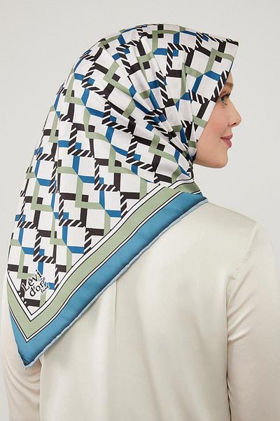 Levidor Φουλάρι με μοτίβο Indigo Triangle Trend Twill