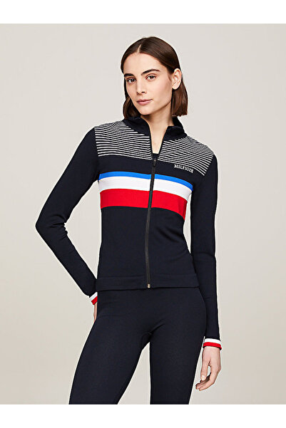 Tommy Hilfiger Sport Global Stripe Seamless Skinny Zip-Thru Sweatshirt