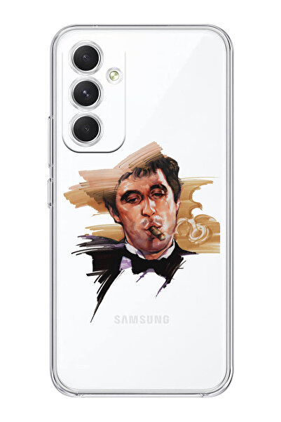 Magic Ring Samsung Galaxy A55 Uyumlu Tony Montana Scarface Desenli Şeffaf Tel...