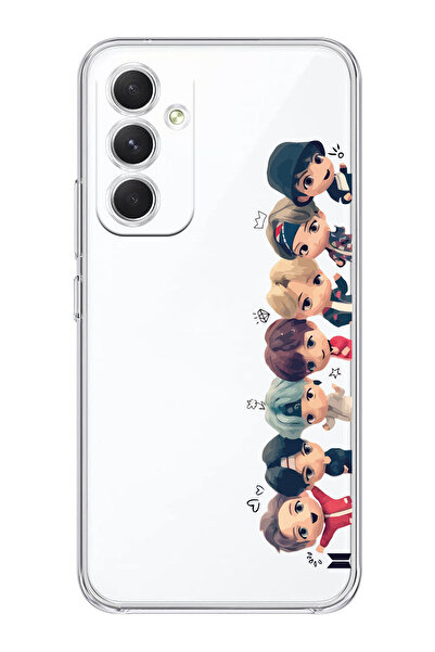 Magic Ring Samsung Galaxy A55 Uyumlu Bts Tüm Karakterler Tasarımlı Şeffaf Telefon Kılıfı