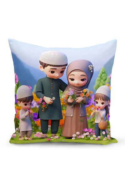Bertille Home Husă de pernă cu imprimare digitală pe două fețe din seria Ramadan (Husă de pernă Ramadan)