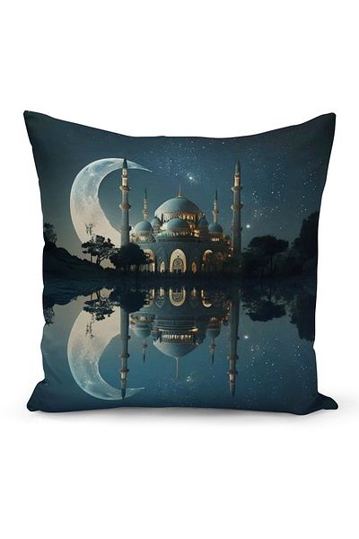 Bertille Home Husă de pernă cu imprimare digitală pe două fețe din seria Ramadan (Husă de pernă Ramadan)