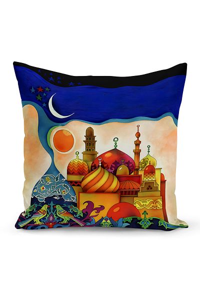 Bertille Home Husă de pernă cu imprimare digitală pe două fețe din seria Ramadan (Husă de pernă Ramadan)