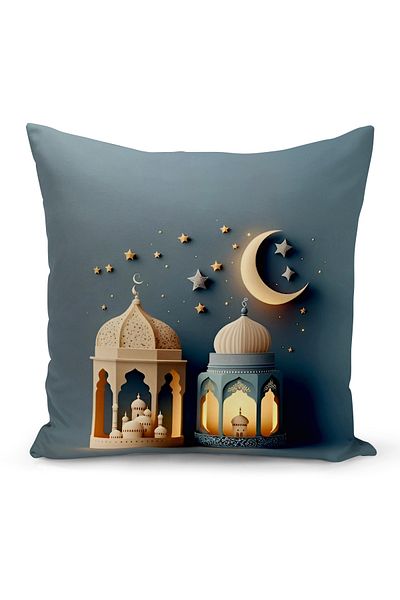 Bertille Home Husă de pernă cu imprimare digitală pe două fețe din seria Ramadan (Husă de pernă Ramadan)