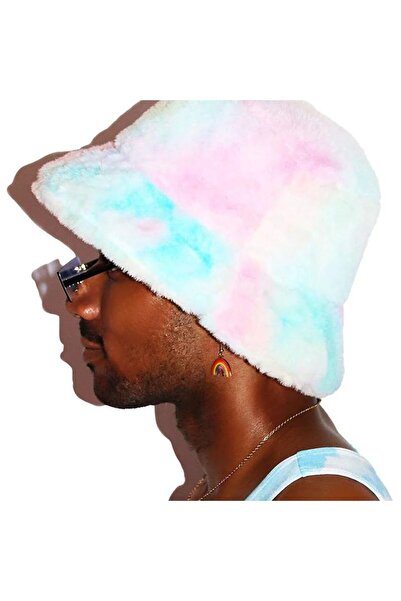 gifttime Pălărie de pescar de pluș de culoare curcubeu