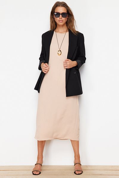 Trendyol Modest Stone-Brown 2-balení spodního prádla Aerobin tkané šaty s podšívkou TCTSS23EB00146