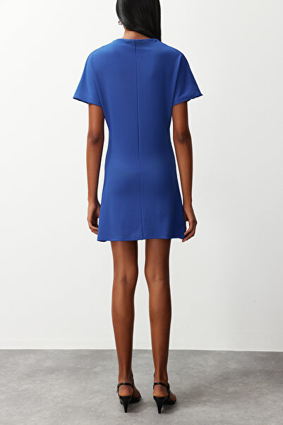 Edit by Trendyol Saks Short Sleeve Mini Knitted Dress TEDSS24EL00011