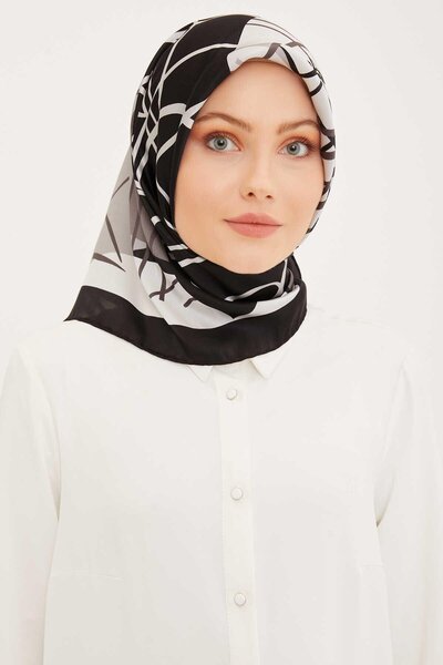 Armine Γκρι μεταξωτό μαντήλι Sura με σχέδια 8964-06