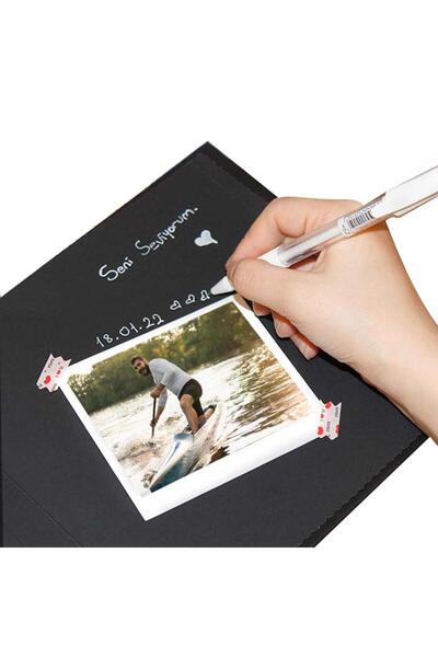 POLABOOK Our Adventure Book Memory Book and Photo Album with White Pen - with Sticker Gift