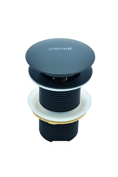 Creavit Lavabo Sifon Başlığı Pop-up Taşmasız Mat Siyah