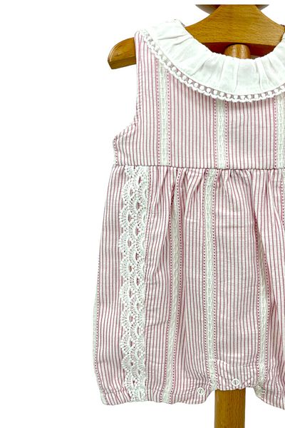 Pivami Baby Girl Summer Jumpsuit Pink Scalloped