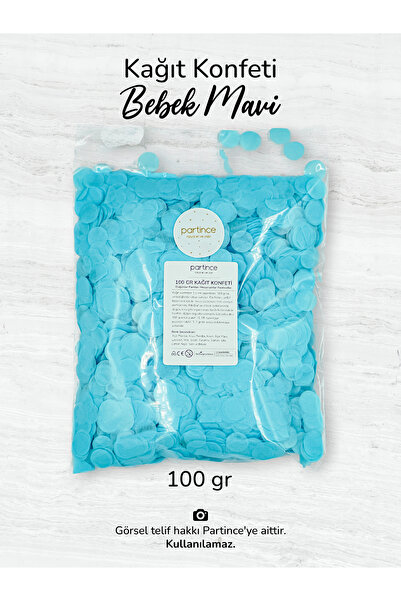 partince 100 gr Bebek Mavi Kağıt Konfeti Düğün Kına Ve Diğer Kutlamalar İçin