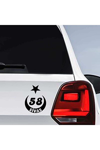 cnpromosyon Ay Yıldız Sivas Plakası 58 Sticker, Oto, Araba, Araç, Etiket, Aksesuar