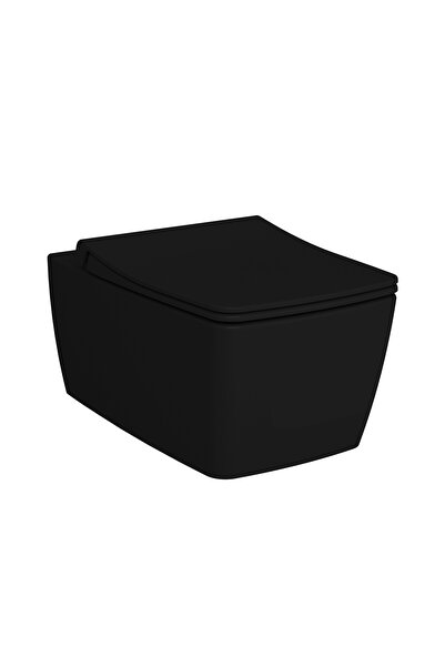VitrA Metropole 7672B083-0559 Rim-ex Asma Klozet, 56 cm, Mat Siyah