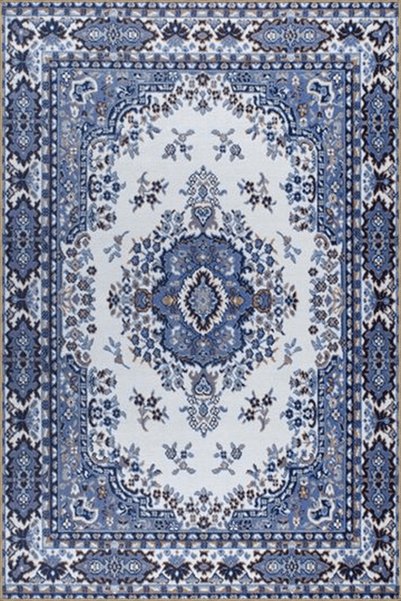 Rugs Modern Halı Blue Themed Traditional Motif Ethnic Patterned Vintage Decor...