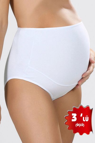 GRSN Chiloți albi de maternitate și de maternitate - 3 piese, bumbac, lycra flexibilă și moale