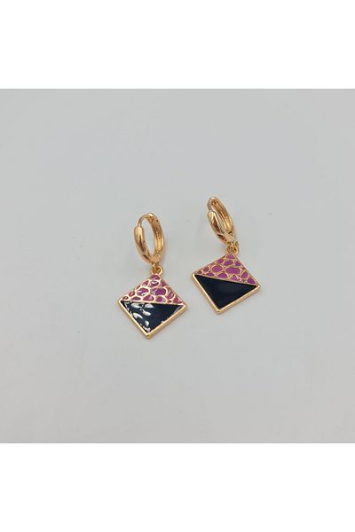 SE Jewellery Hanging Hoop Triangle Colored Earrings