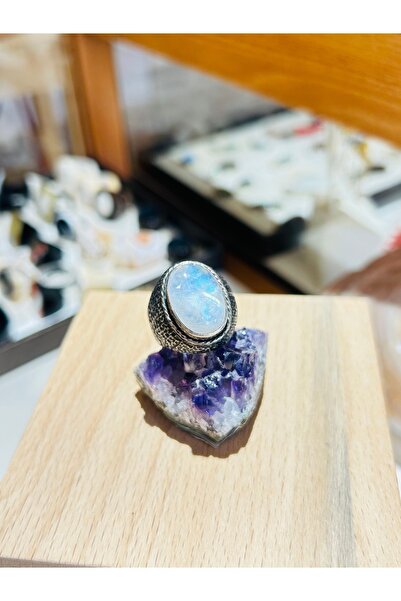 Luna Ay Taşlı Gümüş Erkek Yüzük