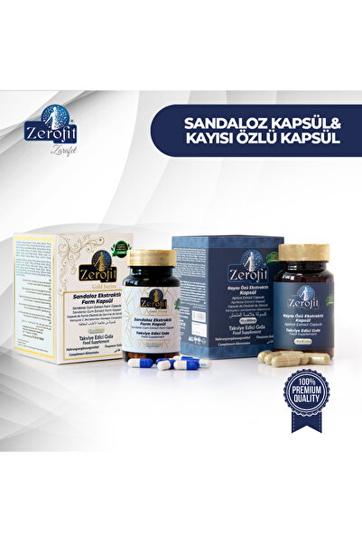 Zerofit Sandaloz Ekstrat Form Kapsül 30 Adet Detoks & Kayısı Ekstratlı Form Kapsül 30 Adet