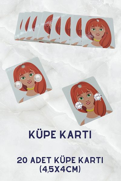 Netsan Etiket Earring Card 4.5 x 4 cm Model:5
