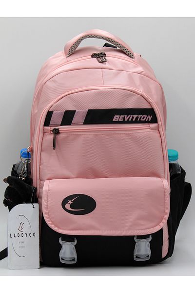 LaddyCo Water Repellent Special Fabric Modern Powder-Black School Backpack 34300