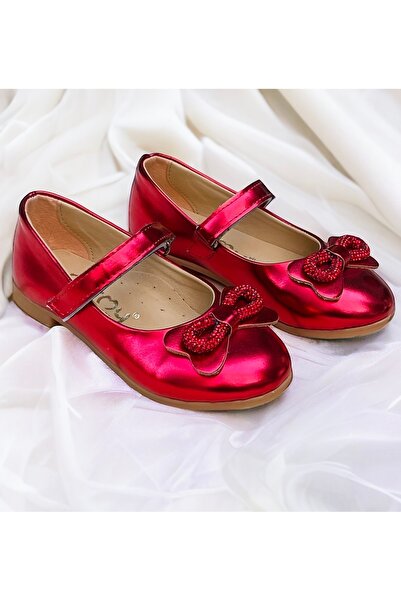 STORMY Balerini ortopedici pentru fete cu fundă și detaliu de piatră