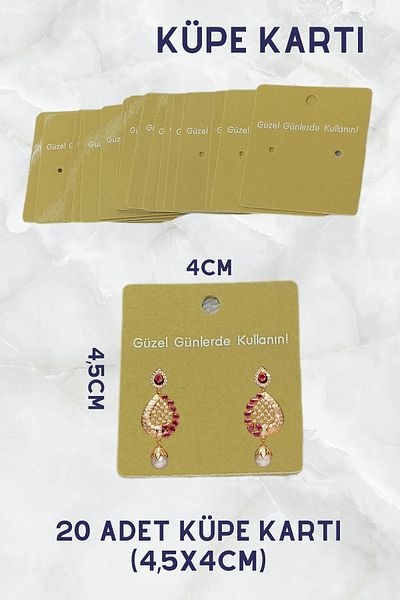 Netsan Etiket Earring Card 4.5 x 4 cm Model:2